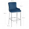 Tabouret de Bar Velours - Blush Bleu