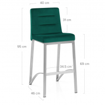 Tabouret Velours Chrome Brossé - Stella Vert