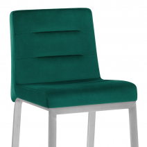 Tabouret Velours Chrome Brossé - Stella Vert