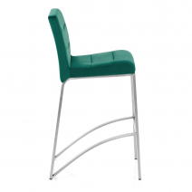 Tabouret Velours Chrome Brossé - Stella Vert