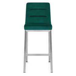 Tabouret Velours Chrome Brossé - Stella Vert