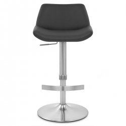 Tabouret de Bar Cuir Véritable - Christiana Noir