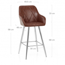 Tabouret de Bar Faux Cuir Antique - Mason Marron