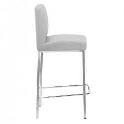 Tabouret Faux Cuir Chrome - Pacino Noir