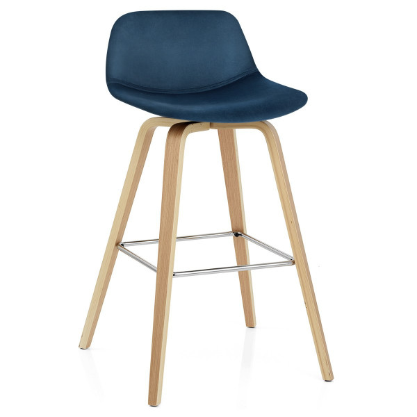 Tabouret de Bar Velours - Reef Bleu