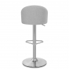 Tabouret de Bar Tissu Chrome Brossé - Mimi Gris