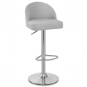 Tabouret de Bar Tissu Chrome Brossé - Mimi Gris