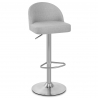 Tabouret de Bar Tissu Chrome Brossé - Mimi Gris