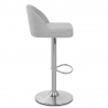Tabouret de Bar Tissu Chrome Brossé - Mimi Gris