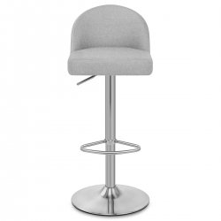 Tabouret de Bar Tissu Chrome Brossé - Mimi Gris