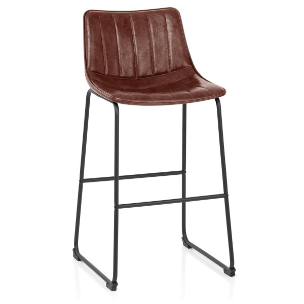 Chaise de Bar Faux Cuir - Tucker Marron Chaise de Bar Faux Cuir - Tucker Marron