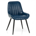 Chaise Faux Cuir - Mustang Bleu