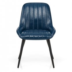 Chaise Faux Cuir - Mustang Bleu