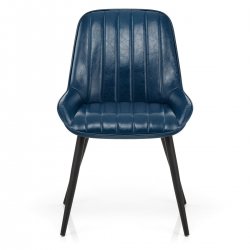 Chaise Faux Cuir - Mustang Bleu