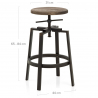 Tabouret de Bar Bois Foncé - Industrial Turner