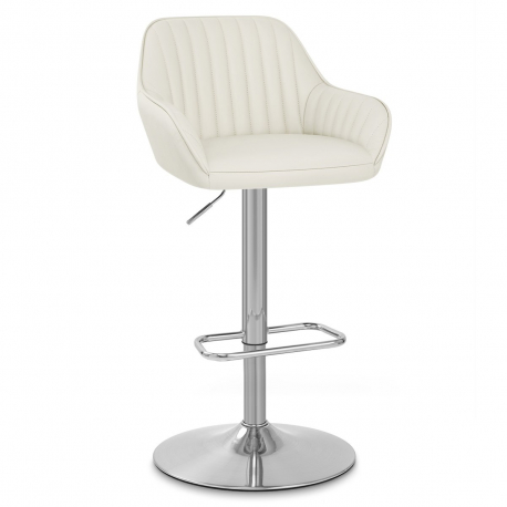 Tabouret de Bar Cuir Véritable - Tokyo Crème
