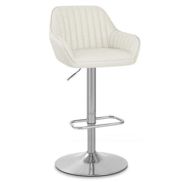 Tabouret de Bar Cuir Véritable - Tokyo Crème Tabouret de Bar Cuir Véritable - Tokyo Crème