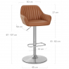 Tabouret de Bar Cuir Véritable - Tokyo Marron