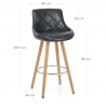 Tabouret de Bar Faux Cuir Antique - Fuse Gris