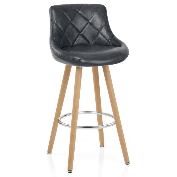 Tabouret de Bar Faux Cuir Antique - Fuse Gris Tabouret de Bar Faux Cuir Antique - Fuse Gris