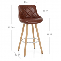 Tabouret de Bar Faux Cuir Antique - Fuse Marron