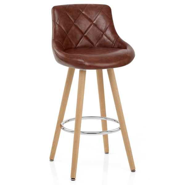 Tabouret de Bar Faux Cuir Antique - Fuse Marron