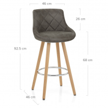 Tabouret de Bar Faux Cuir - Fuse Gris Foncé