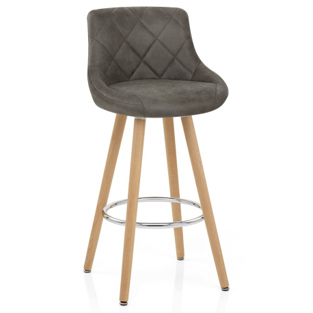 Tabouret de Bar Faux Cuir - Fuse Gris Foncé