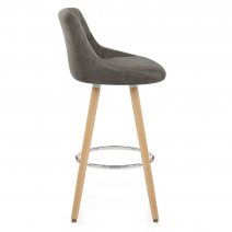 Tabouret de Bar Faux Cuir - Fuse Gris Foncé