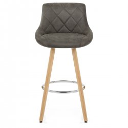 Tabouret de Bar Faux Cuir - Fuse Gris Foncé