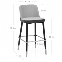 Tabouret de Bar Tissu - Hudson Gris