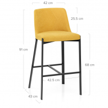 Tabouret de Bar Tissu - Aspen Jaune