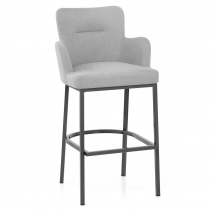 Tabouret de Bar Tissu - Porter Gris