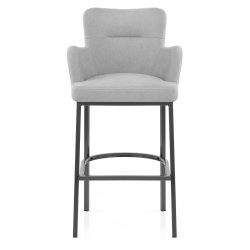 Tabouret de Bar Tissu - Porter Gris