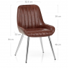 Chaise Chrome Faux Cuir - Mustang Marron