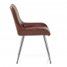 Chaise Chrome Faux Cuir - Mustang Marron