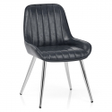 Chaise Chrome Faux Cuir - Mustang Gris