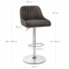 Tabouret de Bar Faux Cuir Antique - Hobart Gris