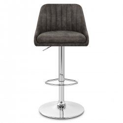 Tabouret de Bar Faux Cuir Antique - Hobart Gris