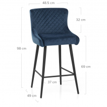 Tabouret de Bar Velours - Provence Bleu