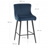 Tabouret de Bar Velours - Provence Bleu