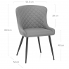 Chaise Métal Faux Cuir - Provence Gris Chaise Métal Faux Cuir - Provence Gris
