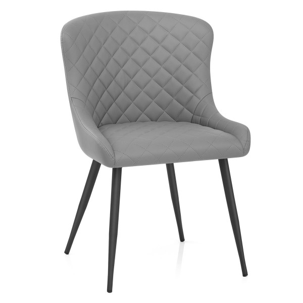 Chaise Métal Faux Cuir - Provence Gris Chaise Métal Faux Cuir - Provence Gris