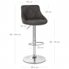 Tabouret de Bar Faux Daim Antique - Hype Gris Foncé