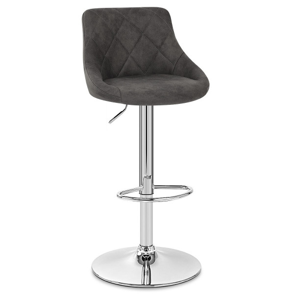 Tabouret de Bar Faux Daim Antique - Hype Gris Foncé