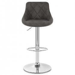 Tabouret de Bar Faux Daim Antique - Hype Gris Foncé