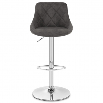 Tabouret de Bar Faux Daim Antique - Hype Gris Foncé