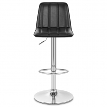 Chaise de Bar Faux Cuir Chrome - Pulse Noir