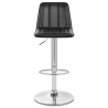 Chaise de Bar Faux Cuir Chrome - Pulse Noir