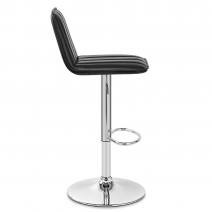 Chaise de Bar Faux Cuir Chrome - Pulse Noir